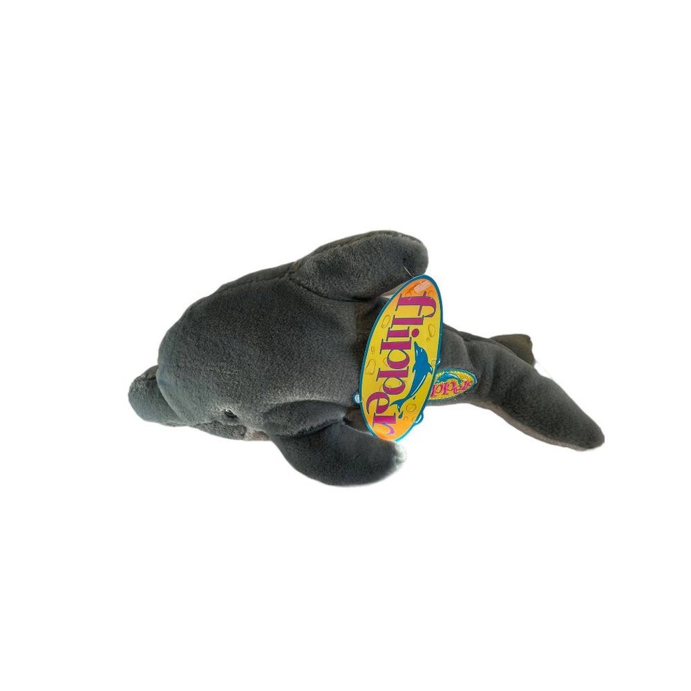 Vintage Applause Plush Puppet‎ Toy Flipper Baby Dolphin Gray 1996